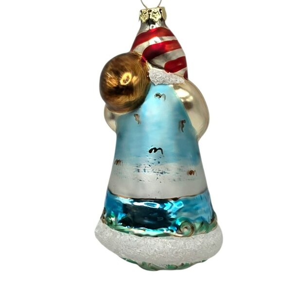 Vintage Coastal Santa Claus Christmas Ornament Nautical Sea Lighthouse Sailboat - Picture 9 of 10